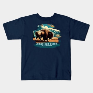 American Bison - WILD NATURE - BISON -5 Kids T-Shirt